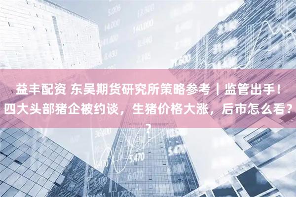 益丰配资 东吴期货研究所策略参考｜监管出手！四大头部猪企被约谈，生猪价格大涨，后市怎么看？