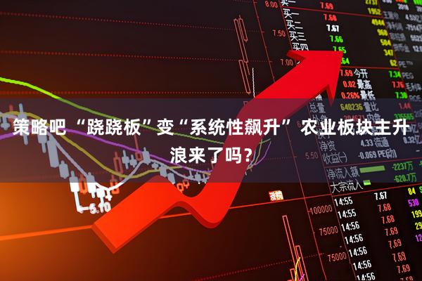 策略吧 “跷跷板”变“系统性飙升” 农业板块主升浪来了吗?