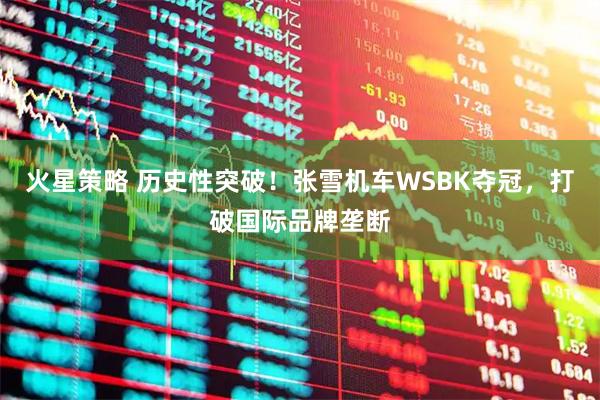 火星策略 历史性突破！张雪机车WSBK夺冠，打破国际品牌垄断