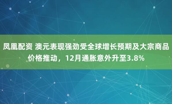 凤凰配资 澳元表现强劲受全球增长预期及大宗商品价格推动，12月通胀意外升至3.8%