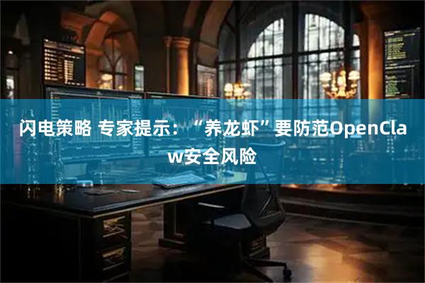 闪电策略 专家提示：“养龙虾”要防范OpenClaw安全风险