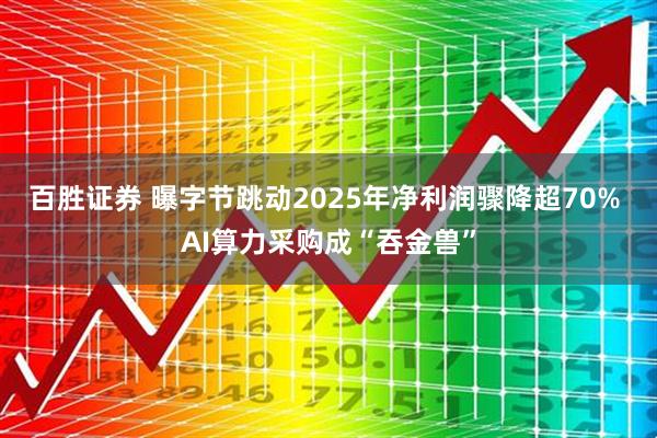 百胜证券 曝字节跳动2025年净利润骤降超70% AI算力采购成“吞金兽”